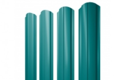 Штакетник Slim, Полукруглый 100 мм, полиэстер, фигурный рез, RAL 5021 Водная синь