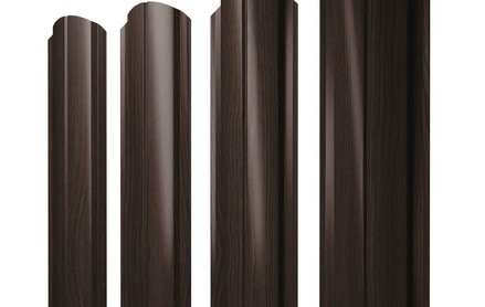 Штакетник Slim, Полукруглый 100 мм, print elite, фигурный рез, Coffee Wood Blesk
