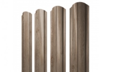 Штакетник Slim, Полукруглый 100 мм, print elite, фигурный рез, White Wood