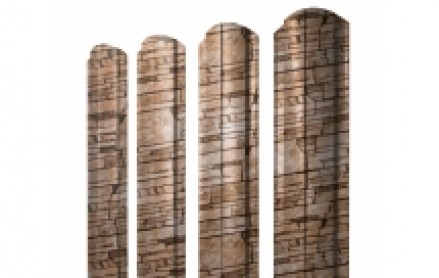 Штакетник Slim, Полукруглый 100 мм, print elite, фигурный рез, Sand Stone