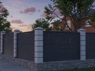 Забор-жалюзи Твинго MAX, RAL 7016 Антрацитово-серый